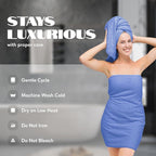 White Classic Wealuxe Light Blue Bath Towels 24x50 Inch, Cotton Towel Set - Image 6