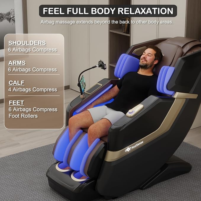 KoziSense KZ-313 2026 Heated Jade Roller Massage Chair Full Body, Deep Zero - Image 2