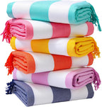 Genovega 6 Oversized Turkish Beach Bath Towel Set Bulk 74"x38" Extra Large Sand by genovega