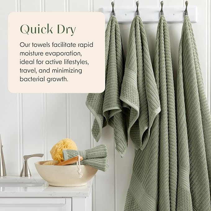 Springtree Home 100% Cotton Towel Set 6 Piece Set | Super Soft & Absorbent - Image 3