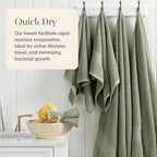 Springtree Home 100% Cotton Towel Set 6 Piece Set | Super Soft & Absorbent - Image 3