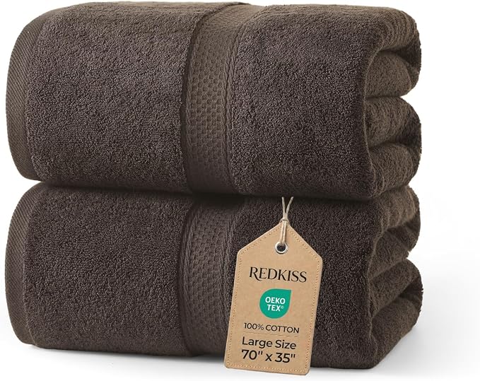 REDKISS 2 Pack 70"x35" Extra Large Bath Sheets by REDKISSOnline