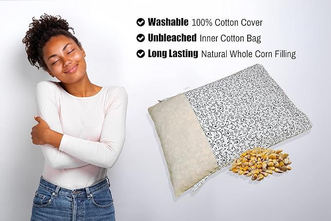 Microwavable Corn Filled Heating Pad and Cold Pack/Washable 100% Cotton Cover - Image 4