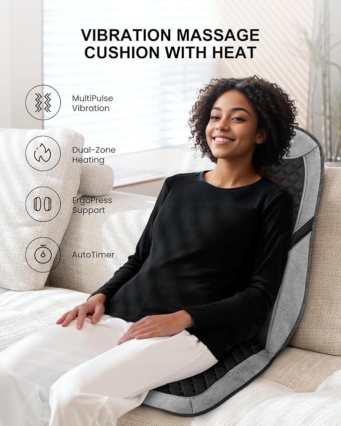 COMFIER Back Massager with Heat, Massage Chair Mat with Adjustable Lumbar - Image 4