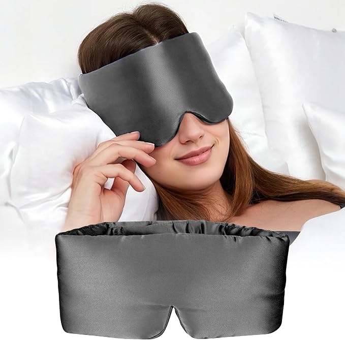 Silk Sleep Mask for Women and Men, Side Sleeper, 22 Momme Pure Mulberry Silk by Unknown