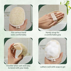 SAMEBUTECO 4 Pack Natural Loofah Exfoliating Body Scrubber Pads, Large Size - Image 4