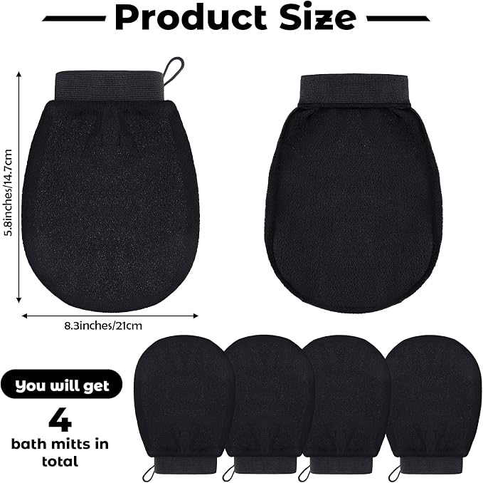 Tatuo 4 Pieces Korean Exfoliating Mitts Deep Exfoliating Gloves Body Scrubber - Image 2