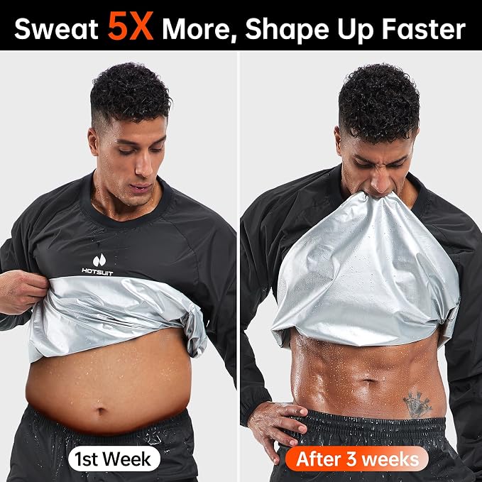 HOTSUIT Men Sauna Suit Sweat Suits Durable Gym Exercise Workout Jacket - Image 2
