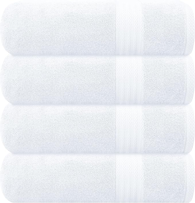 GLAMBURG Premium Cotton 4 Pack Bath Towel Set by GLAMBURG