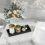 ZHWS Bathroom Tray Countertop for Toiletries, Bamboo Kitchen Tray for Soap - Image 2