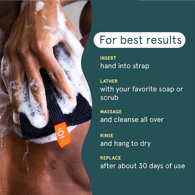 Cleanlogic Sport Exfoliating Body Scrubber, Large Exfoliator Tool - Image 5