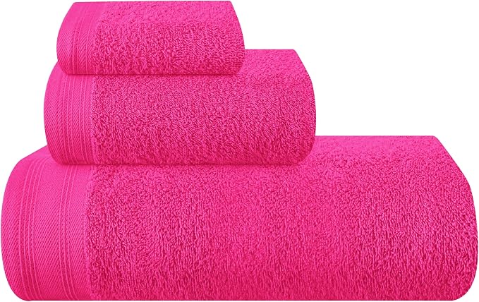 Ultra Soft 3 Pack Cotton Towel Set, Contains a Bath Towels 28x55 inch, a Hand by Unknown
