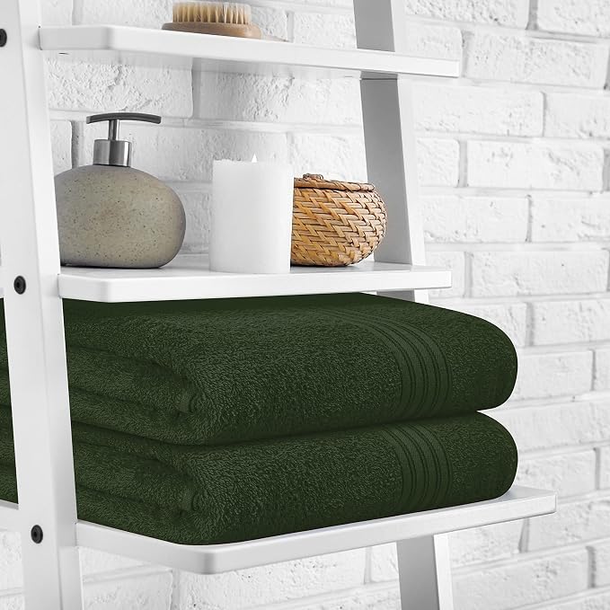 BOUTIQUO 100% Cotton 2 Pack Bath Towel Set 28x55, Eco-Friendly Large Bath Towels - Image 3