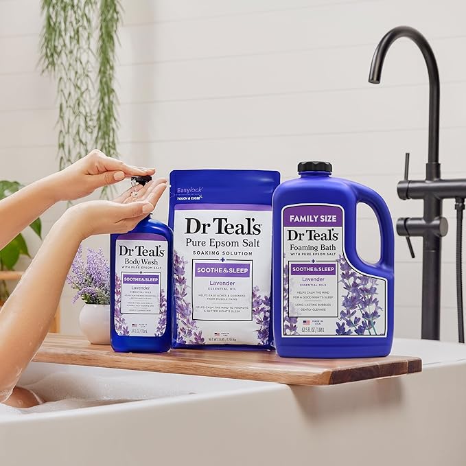 Dr Teal's Foaming Bath with Pure Epsom Salt, Soothe & Sleep with Lavender - Image 7