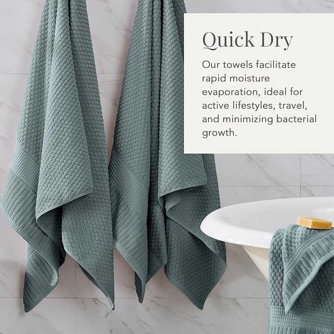 NY Loft 100% Cotton Towel Set 6 Piece | Super Soft & Absorbent Quick-Dry 2 Bath - Image 3