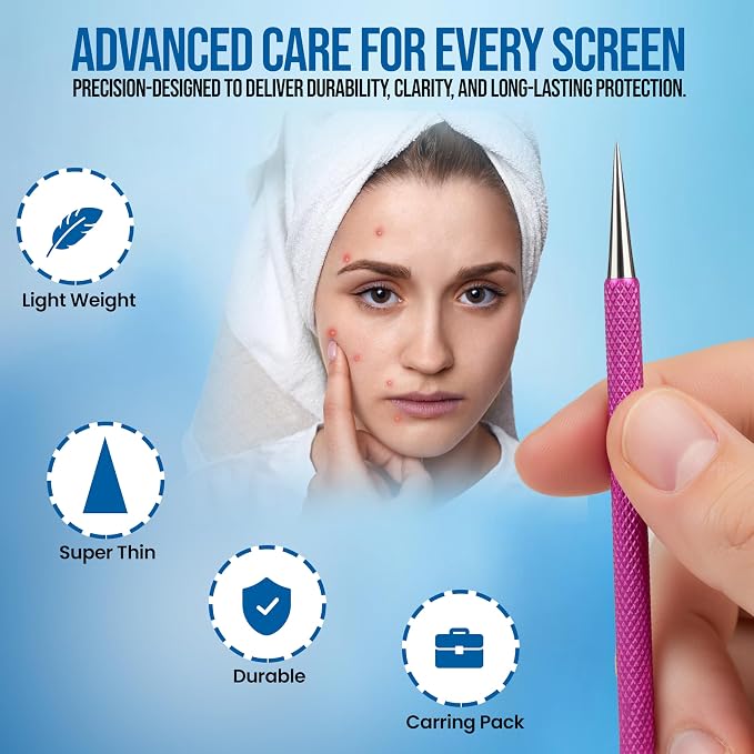 EFAH Care 2Pcs Stainless Steel Pimple Extractor Acne Treatment Tool Surgical - Image 3