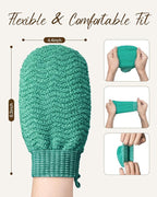 Exfoliating Gloves 2 Pack, Wave Texture Exfoliating Mitt - Image 6