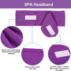 Whaline Spa Facial Headband 4 Packs Head Wrap Terry Cloth Headband Adjustable - Image 3