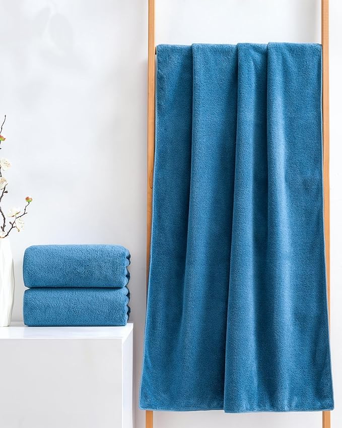 Lumimi Towel Set of 8 Very Soft Microfiber 4 Bath and 4 Hand Towels Quick Dry - Image 5