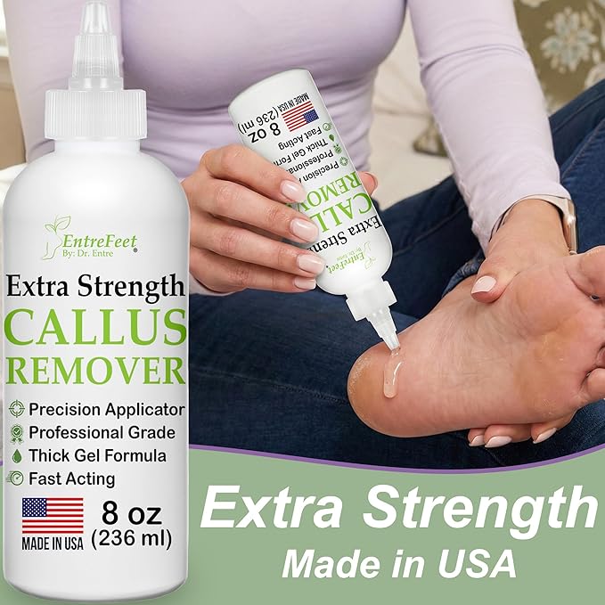Callus Remover Gel & Double-Sided Foot File: 8 oz Extra Strength Callus Remover - Image 2