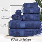 SUPERIOR Egyptian Cotton Pile 8 Piece Towel Set, Includes 2 Bath, 2 Hand - Image 9