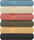 KAHAF COLLECTION 6 Pack Bath Towels Set 100% Ring Spun Cotton, Lightweight by KAHAF+COLLECTION