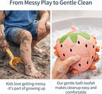 Kids Bath Sponge, Cute Kids Loofah Frog&Strawberry Shower Pouf, Soft Mesh Bath - Image 4