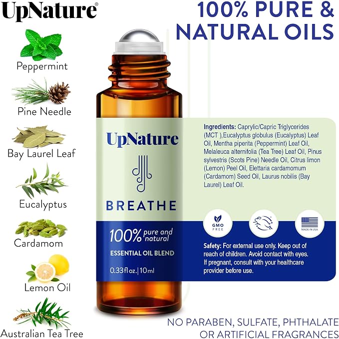 UpNature Breathe Essential Oil Roll On Blend – Natural Breathing Support - Image 3