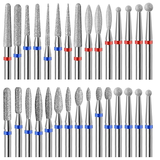 30Pcs Pedicure Care Diamond Nail Drill Bits, Professional Safety Cuticle Nail by HINGTAI