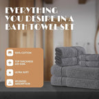Gray Bath Towel Set of 6 - Image 2