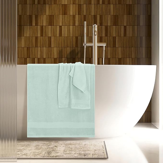 Belizzi Home 8 Piece Towel Set 100% Ring Spun Cotton, 2 Bath Towels 27x54 - Image 5