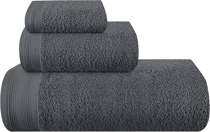 Ultra Soft 3 Pack Cotton Towel Set, Contains a Bath Towels 28x55 inch, a Hand by Unknown