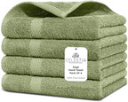 100% Cotton Hand Towel Set of 4, Sustainable, Highly Absorbent, Quick Drying by VillaCelestia