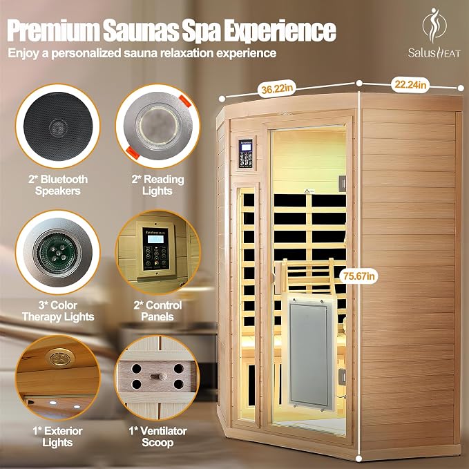 2 Person Infrared Sauna 0-5mG Ultra Low EMF Infrared Sauna Far Infrared Sauna - Image 4