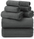 REDKISS Charcoal Gray Bath Towels Set 8 Piece by REDKISSOnline