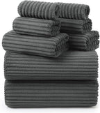 REDKISS Charcoal Gray Bath Towels Set 8 Piece by REDKISSOnline