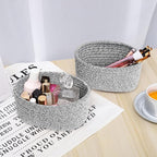 【2 Pack】ABenkle Small Woven Baskets, Tiny Oval Shallow Storage Baskets - Image 6