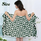 Jacquotha 2-Pieces Luxury Bath Towels Checkered Floral, Cute Bathroom Decor - Image 5