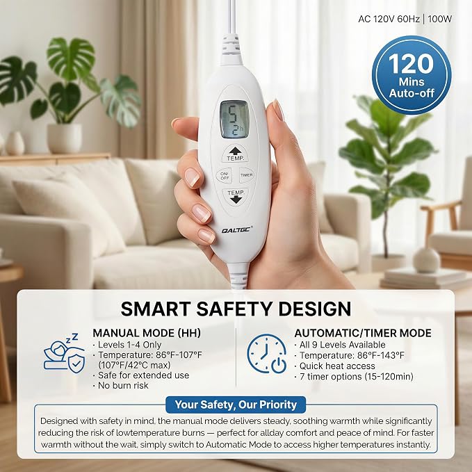 Electric Heating Pad, 2025 Upgraded Dual Mode Controller, Comfortable Soft - Image 2