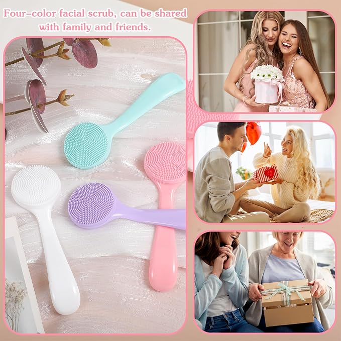 4 Pcs Silicone Face Brush Manual Facial Cleansing Brush, Soft Face Scrubber - Image 7