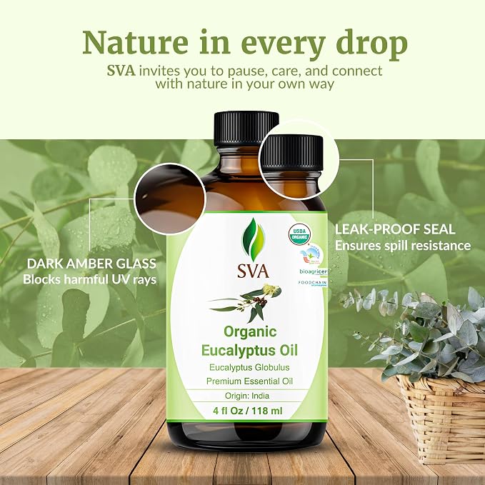 SVA Eucalyptus Essential Oil Organic – 4 Fl Oz – 100% Natural Organic - Image 7