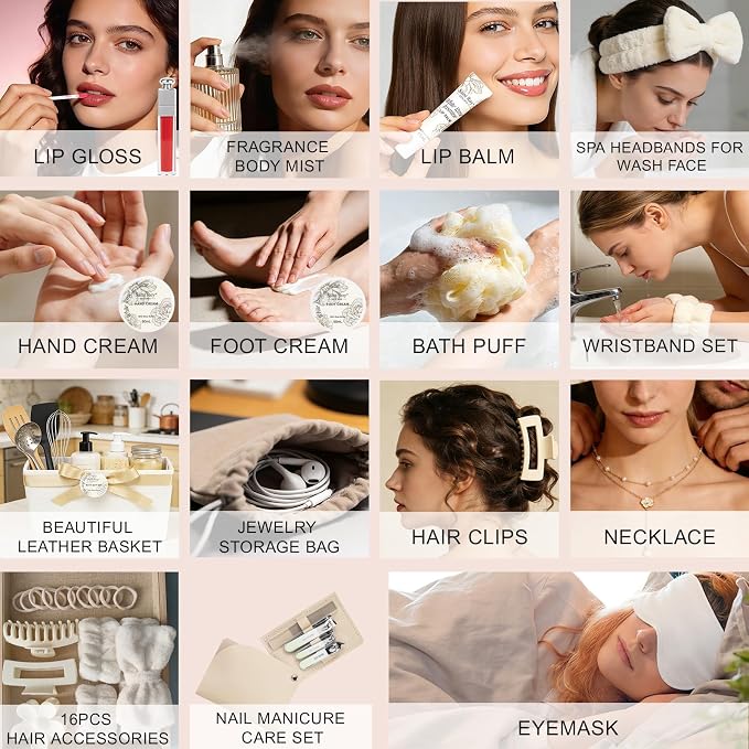 37 Pcs Bath Spa Gifts for Women, Mothers Day Gifts, Face Skin Care Kit - Image 5