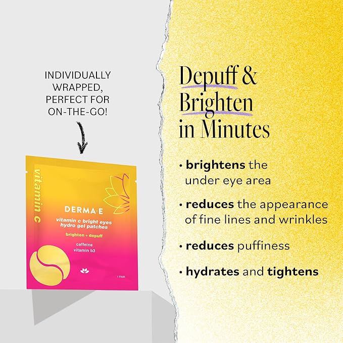 Derma E Vitamin C Bright Eyes Hydro Gel Under Eye Patches - Image 2