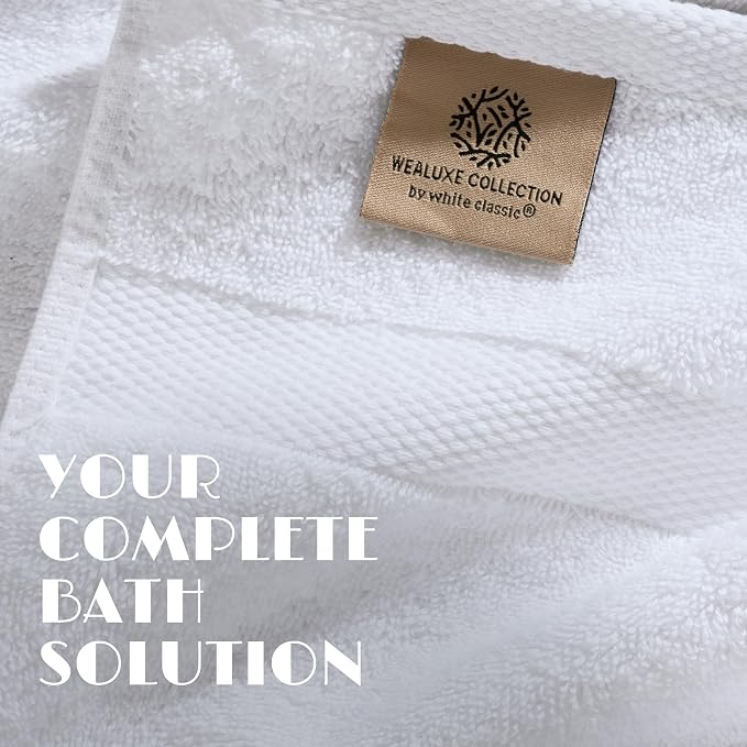White Bath Towel Set of 6 - Image 3