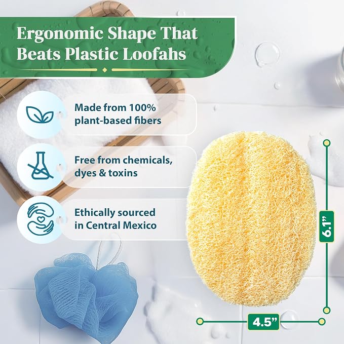 Natural Loofah Exfoliating Body Scrubber - Image 2