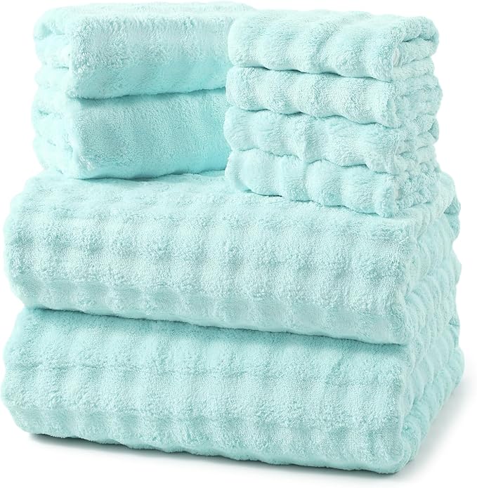 REDKISS 8-Piece Soft Bath Towel Sets, Extra Large 2 Bath Sheet, 2 Hand Towel by REDKISSOnline
