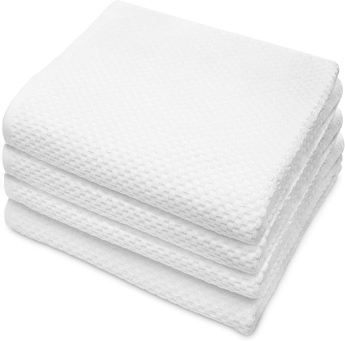 COTTON CRAFT- Euro Spa Set of 4 Luxury Waffle Weave Bath Towels, Oversized Pure by COTTONCRAFT