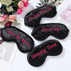 Geyoga 4 Pieces Funny Eye Mask for Sleep Soft Satin Blocking Blindfold - Image 7