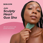 SKIN GYM Jade Sculpty Heart Gua Sha Tool, Heart-Shaped Facial Massage Tool - Image 2