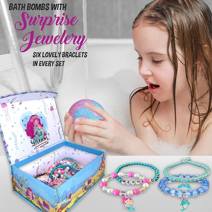 Bath Bombs for Kids with Surprise Inside, Mermaid Bath Bombs for Girls with - Image 5